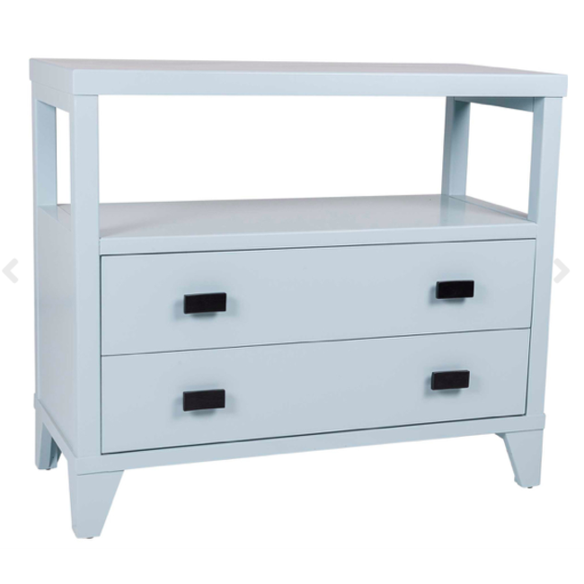 Ezra 2-Drawer Side Table, Light Blue