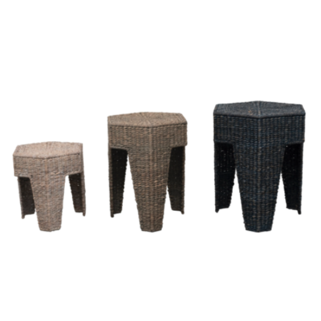 Hand-Woven Water Hyacinth and Nesting Tables