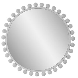 Cyra White Round Mirror