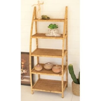 Woven Cane Shelving Unit