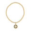 Classic Gold 3mm Bead Bracelet - Signature Cross Gold Disc