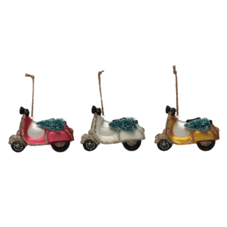 Hand-Painted Glass Scooter Ornament