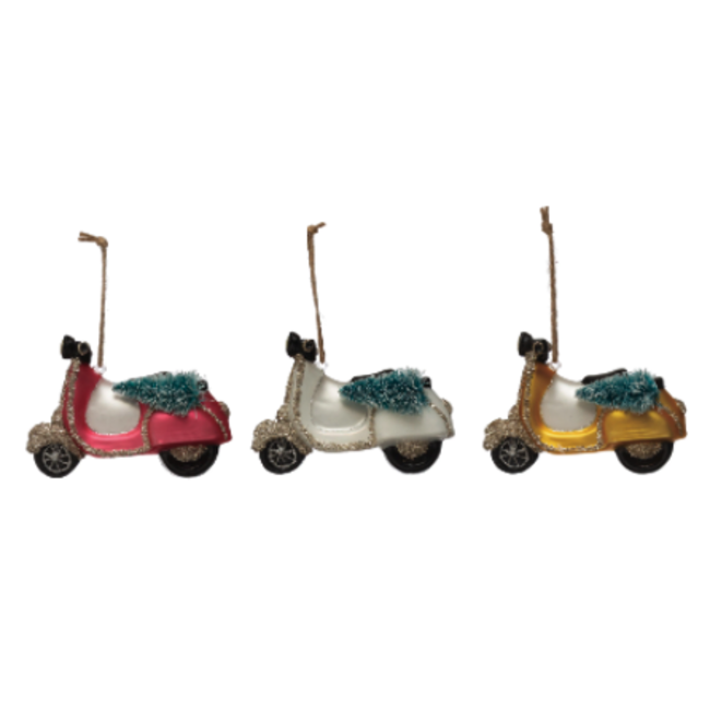 Hand-Painted Glass Scooter Ornament