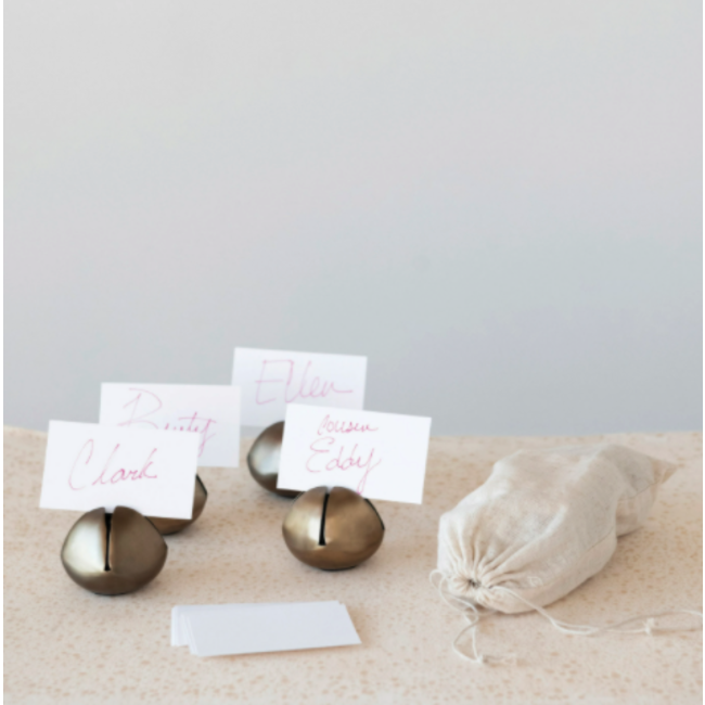 Metal Bell Place Card Holders S/4