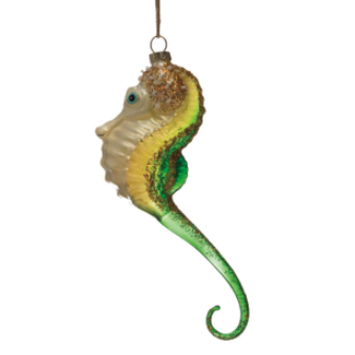 Hand-Painted Glass Sea Life Ornament w/ Glitter