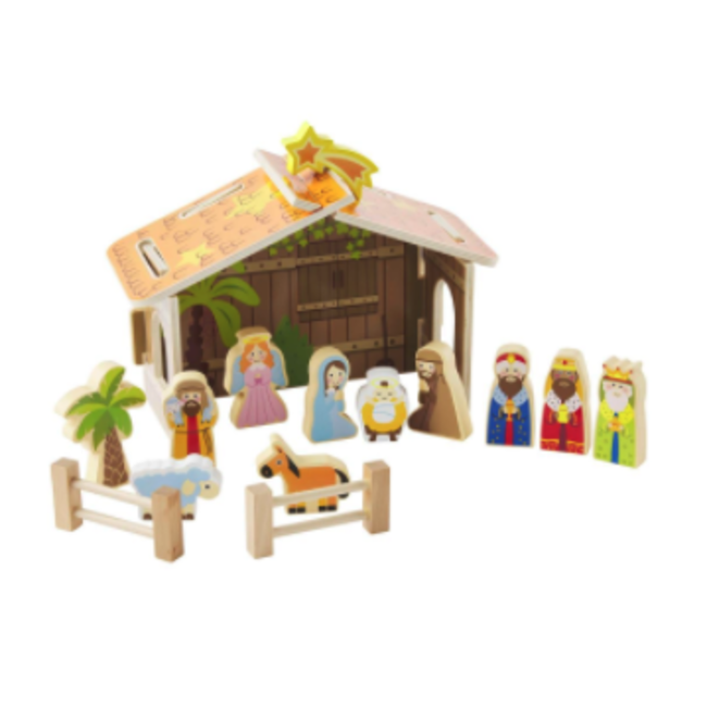 Wood Nativity Set Tide & Table