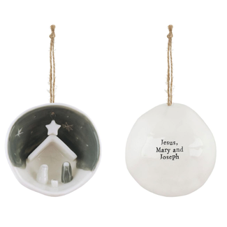 Nativity Half Circle Ornament in Gift Box