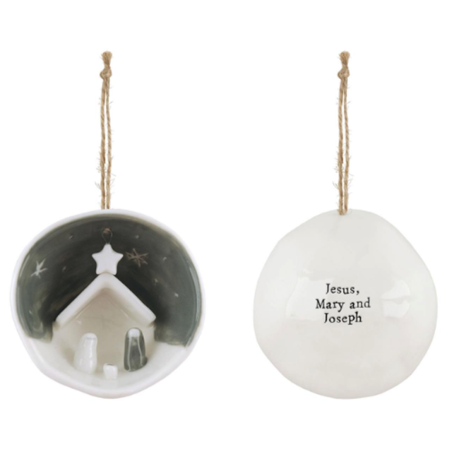 Nativity Half Circle Ornament in Gift Box