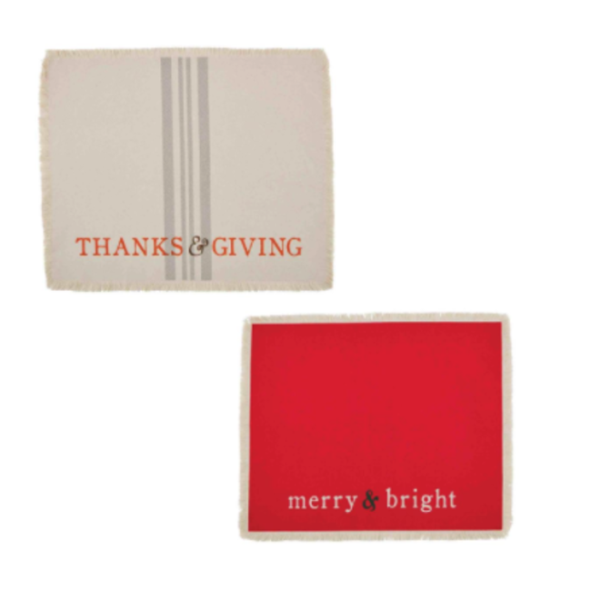 Thanksgiving & Christmas Reversible Placemat Tide & Table