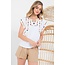 Multi Color Embroidered Short Sleeve Top