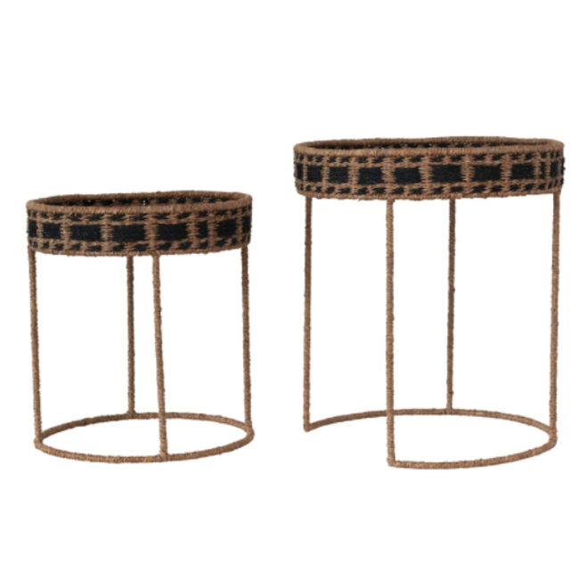 Braided Bankuan and Abaca Rope Nesting Tables