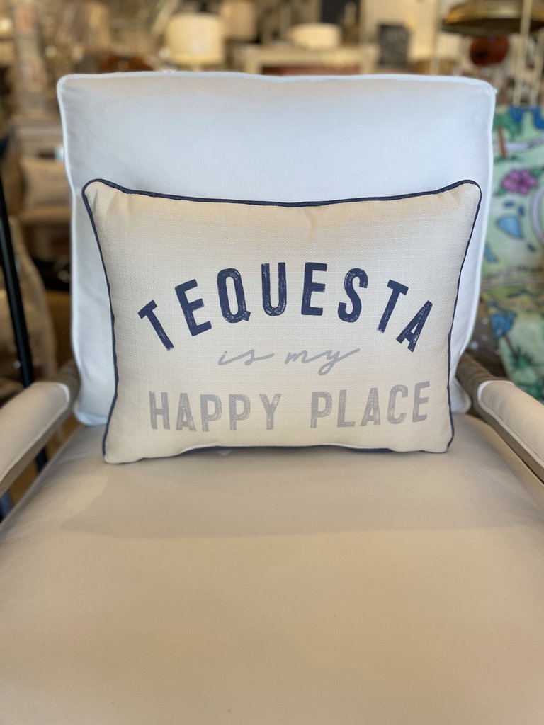Happy Place Pillow w/piping, Tequesta