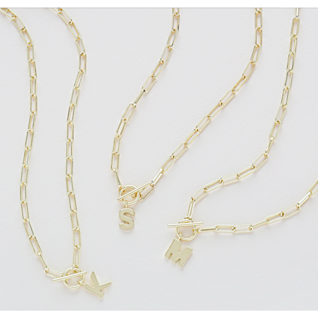 Toggle Initial Necklace