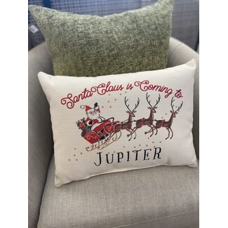 Santa is Coming to City/Name Pillow