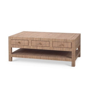 Kagu 6 Drawer Coffee Table w/ Rattan