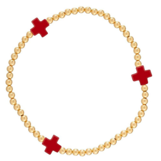 Signature Cross 3mm Bead Bracelet