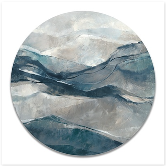 Blue Rugged Forms on Linen