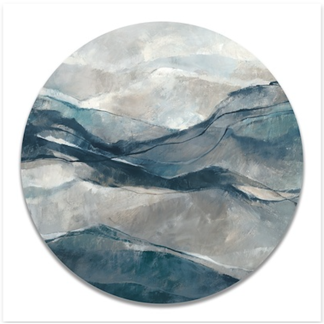 Blue Rugged Forms on Linen