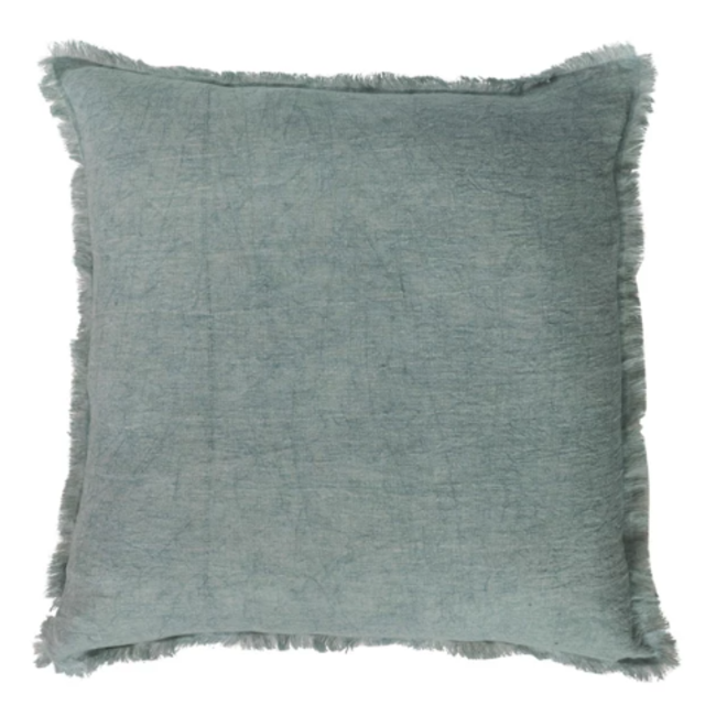 Stonewashed Linen Pillow w/ Fringe