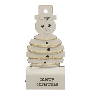 LED String Lights on Snowman Shaped Paper Card