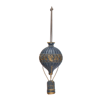 Resin Hot Air Balloon Ornament w/ Ribbons
