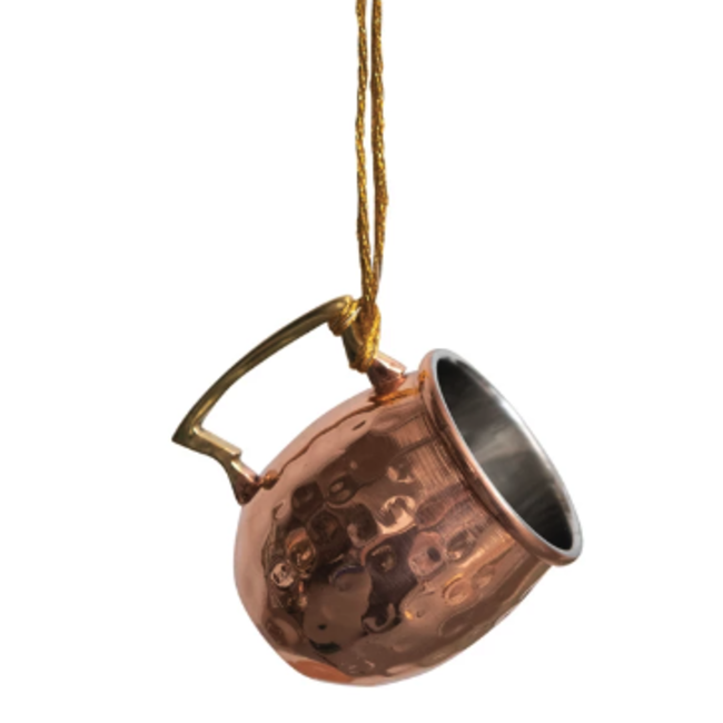 Hammered Stainless Steel Mule Mug Ornament
