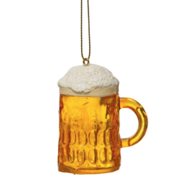 Resin Beer Mug Ornament w/ Glitter