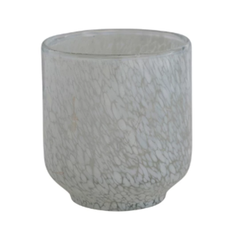 Speckled White Glass Tealight Holder