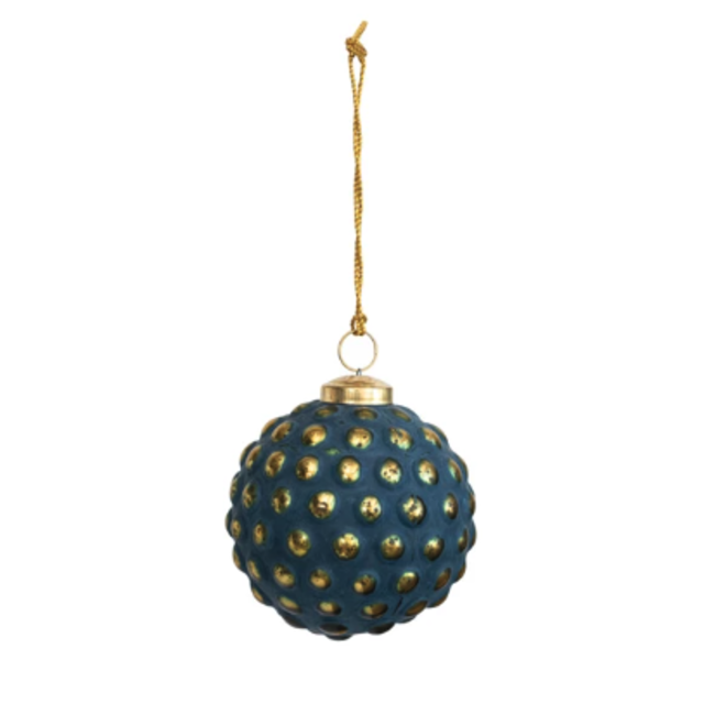 Round Glass Hobnail Ball Ornament