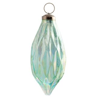 Faceted Teardrop Ornament Green