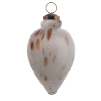 Speckled Teardrop Glass Ornament Bronze