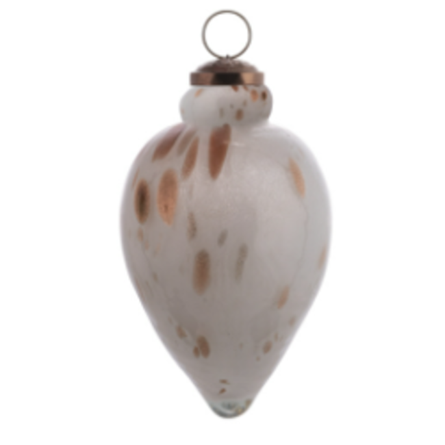 Speckled Teardrop Glass Ornament Bronze