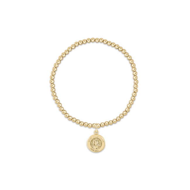 Classic Gold Bead Bracelet - Athena Gold Charm