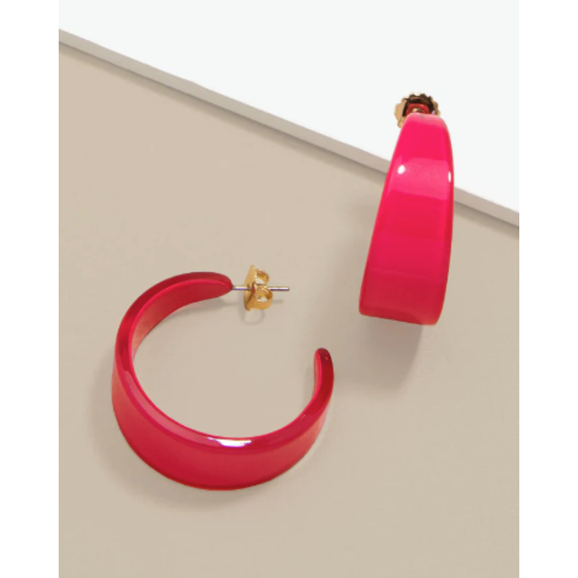 Chunky Resin Hoop Earrings