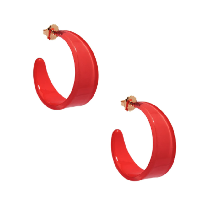 Chunky Resin Hoop Earrings