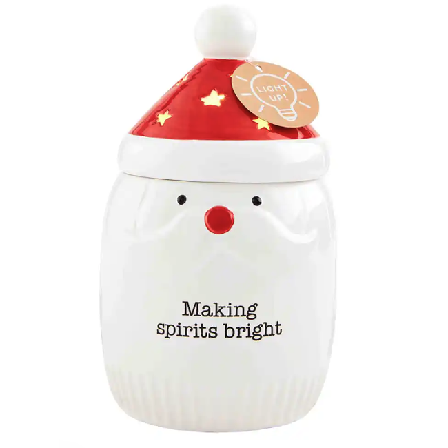 Light-Up Santa Canister