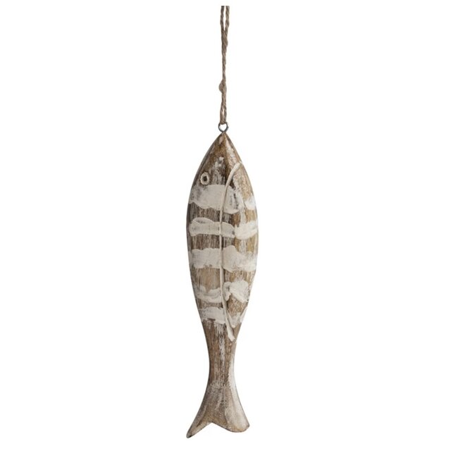 Hand Carved Mango Wood Fish Ornament