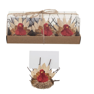 Dried Natural Corn Husk Turkeys Boxed S/3