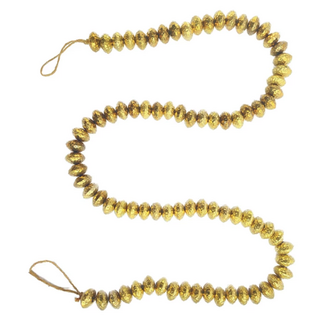 Brass Finish Hammered Metal Bead Garland