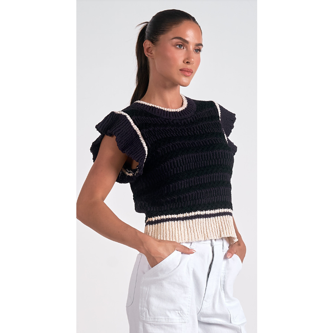 Crewneck S/S Cap Sleeve Sweater