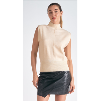 Sleeveless Mock Sweater