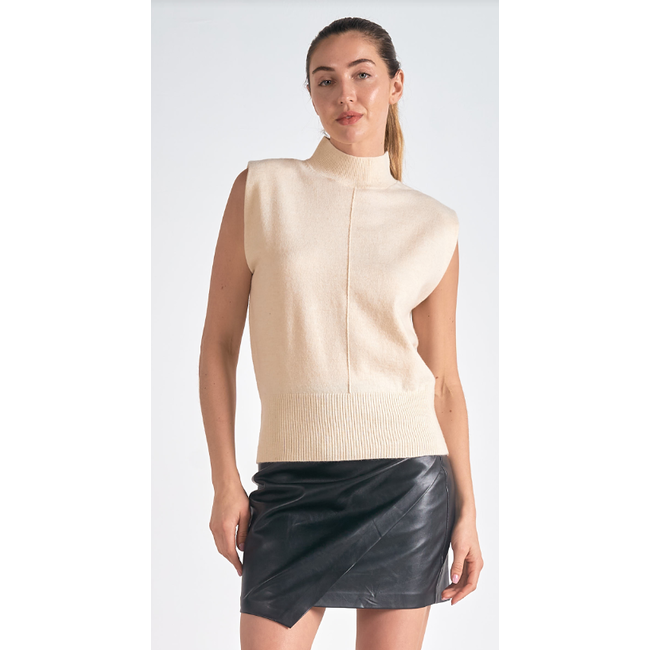 Sleeveless Mock Sweater