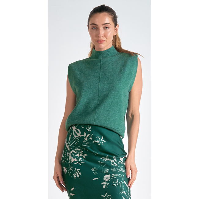 Sleeveless Mock Sweater