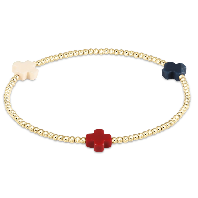 Signature Cross 2mm Bead Bracelet