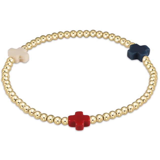 Signature Cross 3mm Bead Bracelet
