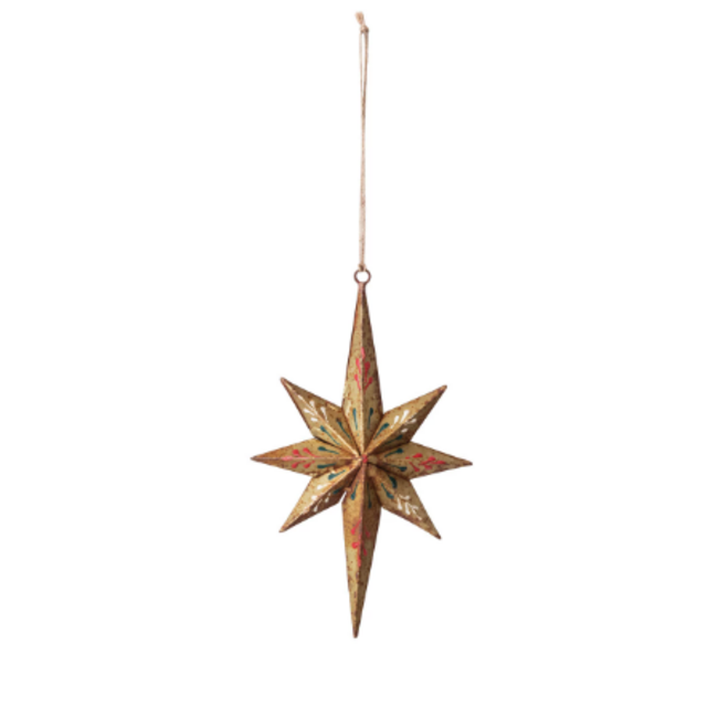 Hand-Painted Metal Star Ornament