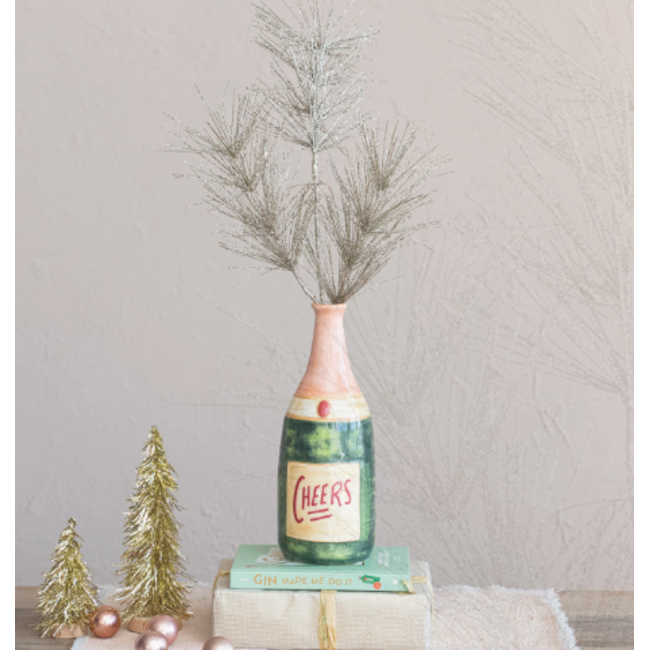Stoneware Champagne Bottle Vase
