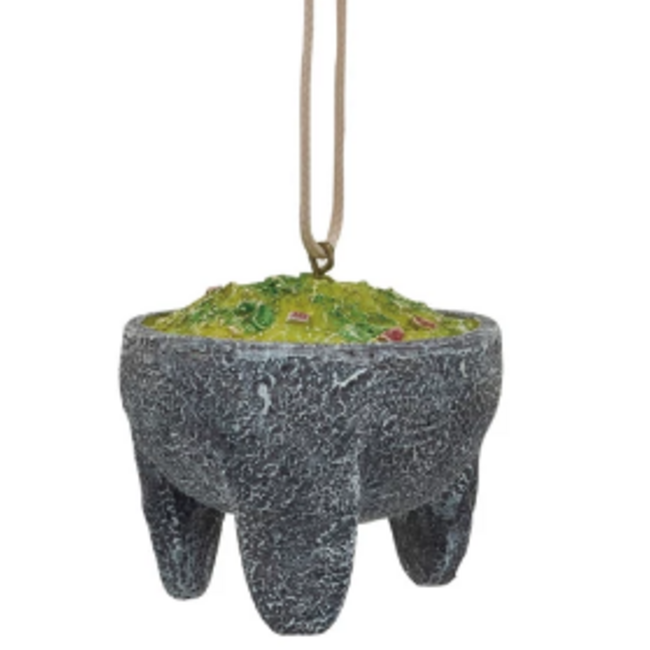 Resin Guacamole in Molcajete Ornament