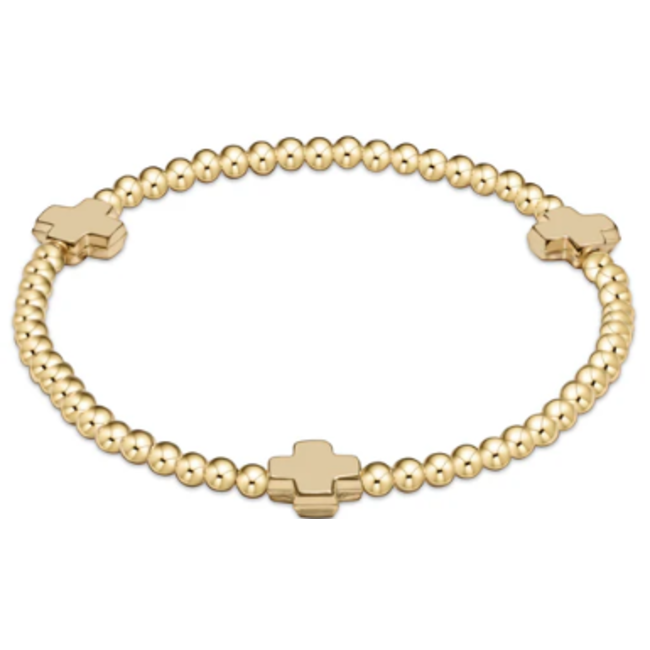 Signature Cross 3mm Bead Bracelet