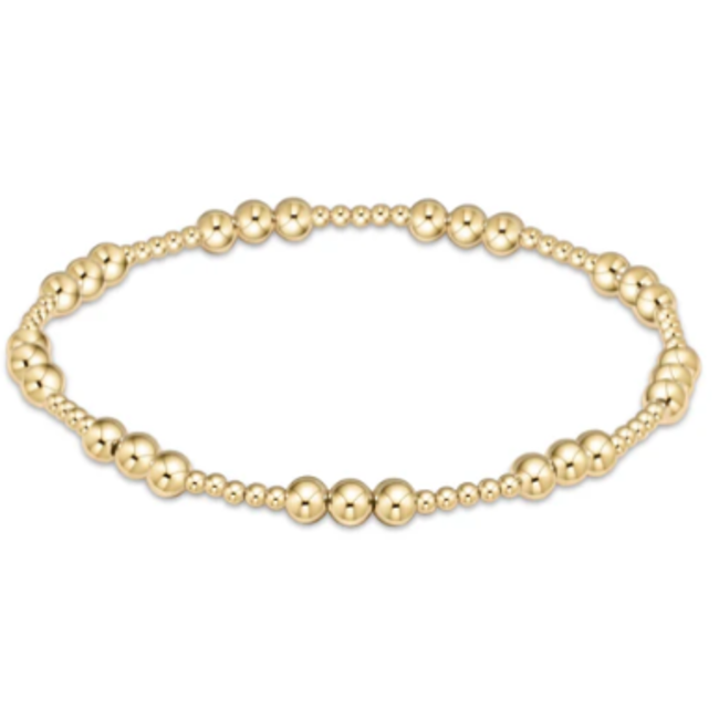 Classic Joy Pattern Bead Bracelet-Gold